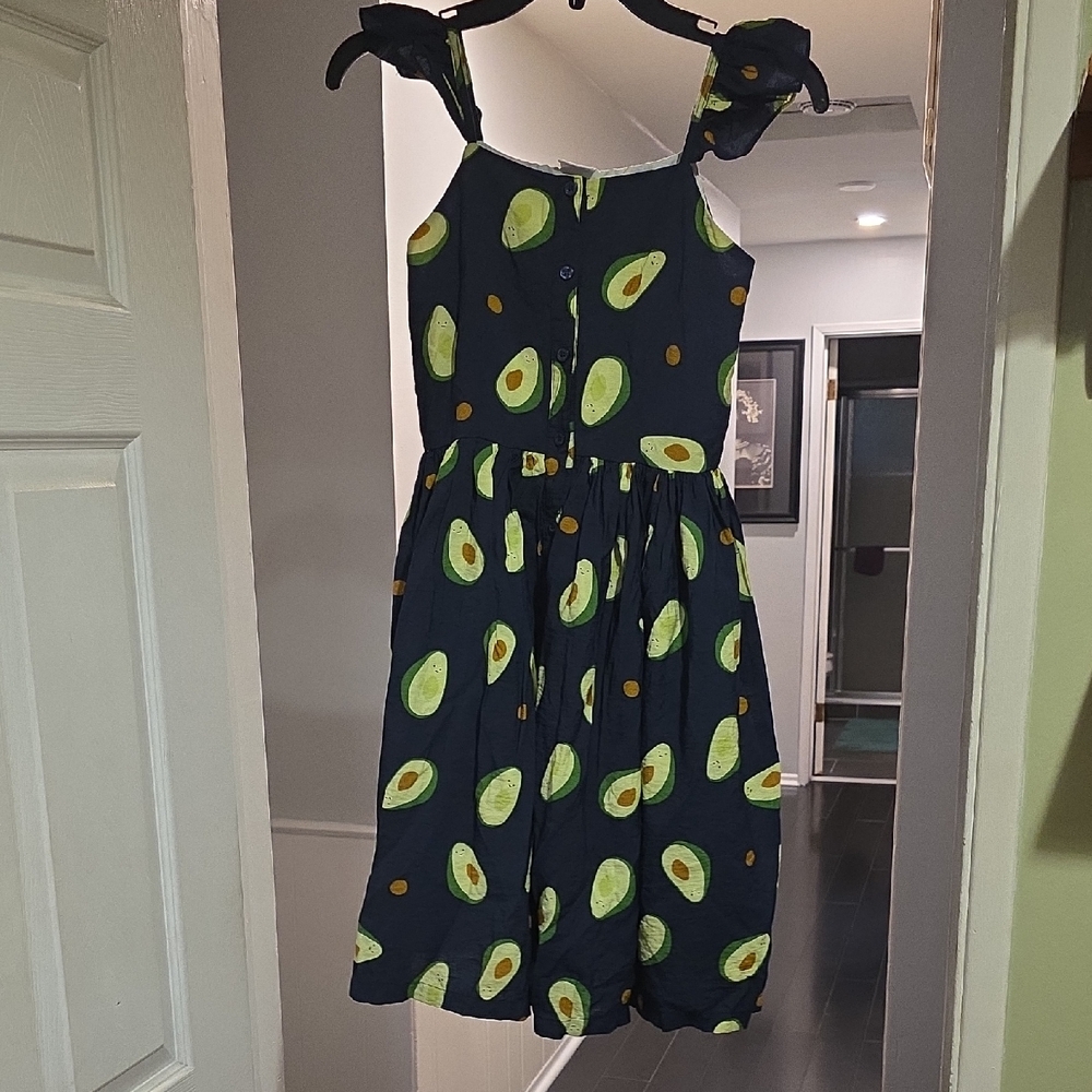 Little Miss Navy Avocado Print Dress